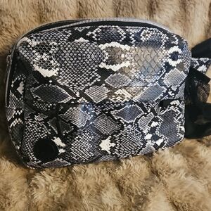 Snake-Print Baby Bag Crossbody - Black & White